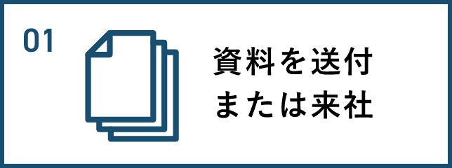 資料を送付または来社