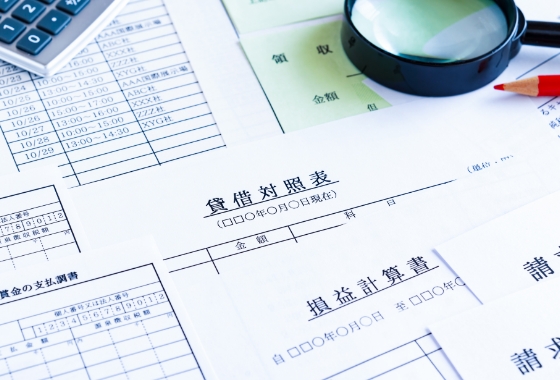 賃借対照法・損益実績表の写真