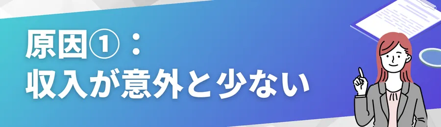 原因①:収入が意外と少ない